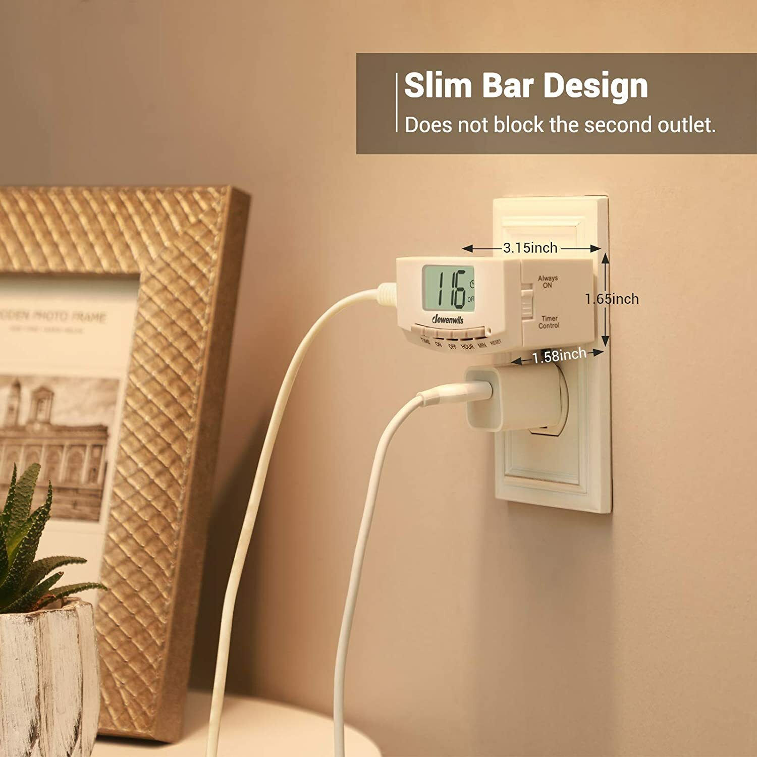 DEWENWILS Digital Outlet Timer Plug in Light Timer for Electrical Outlets 2 Pack