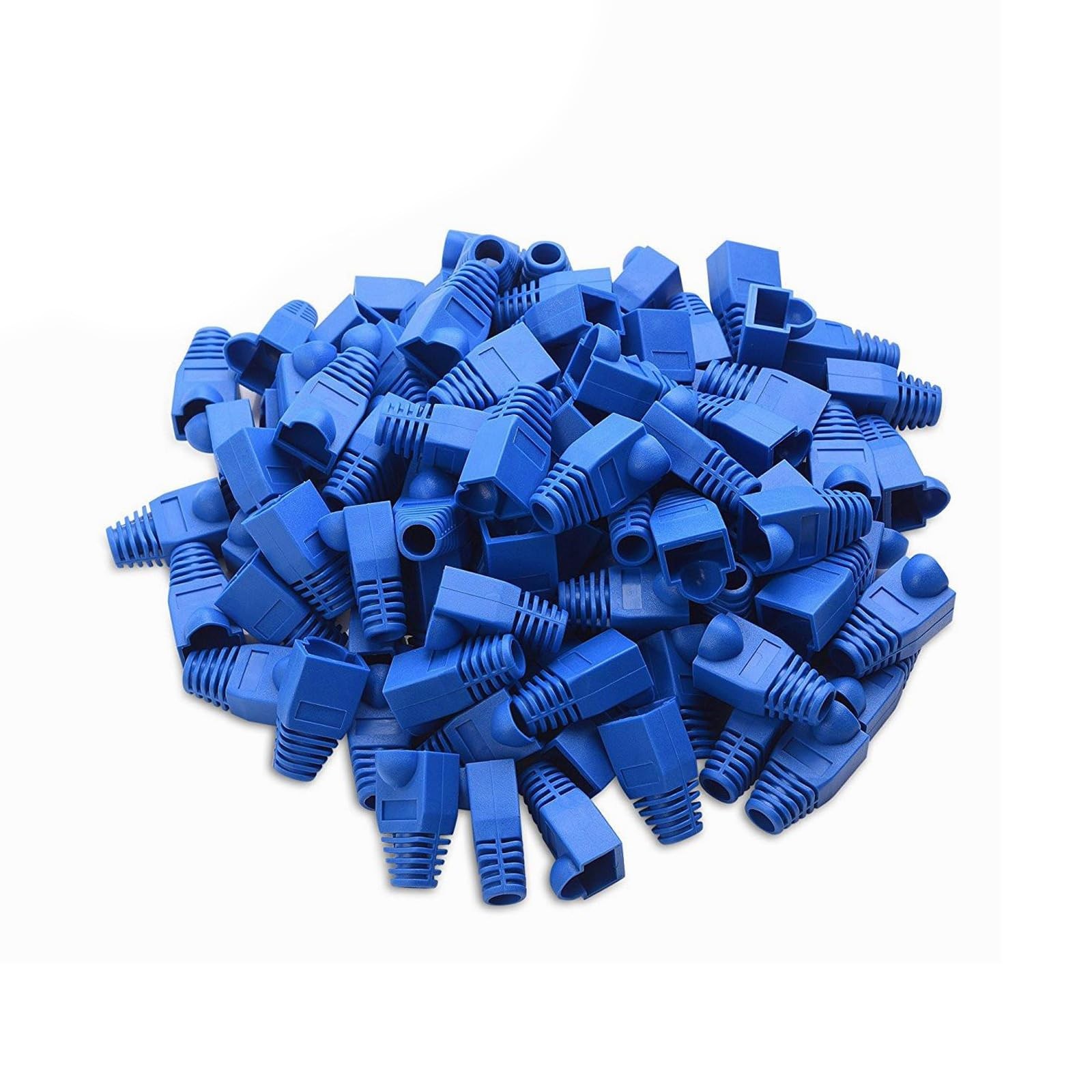 YIOVVOM Soft Plastic Ethernet RJ45 Cable Connector 2.7 x 1.5 x 1.6 cm, Blue