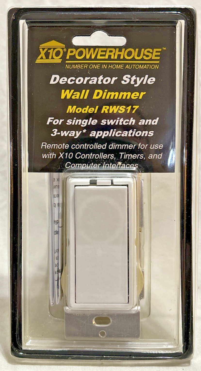 X10 Powerhouse Decorator Style RWS17 Wall Dimmer Switch White/Ivory 1&3-Way