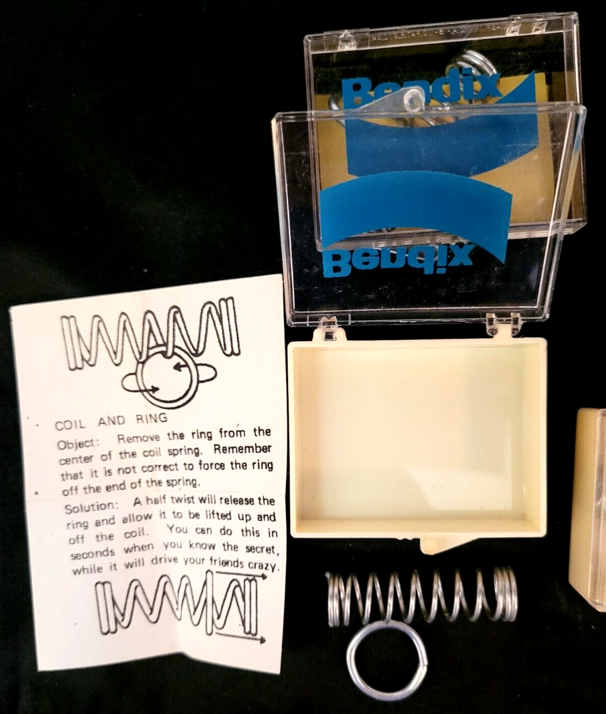Vtg Bendix Advertising Mind Bender Brain Teaser Coil & Spring Set