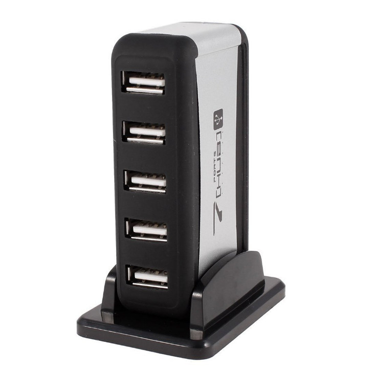 Vertical one drag seven Port USB hub high speed USB expander with power supply