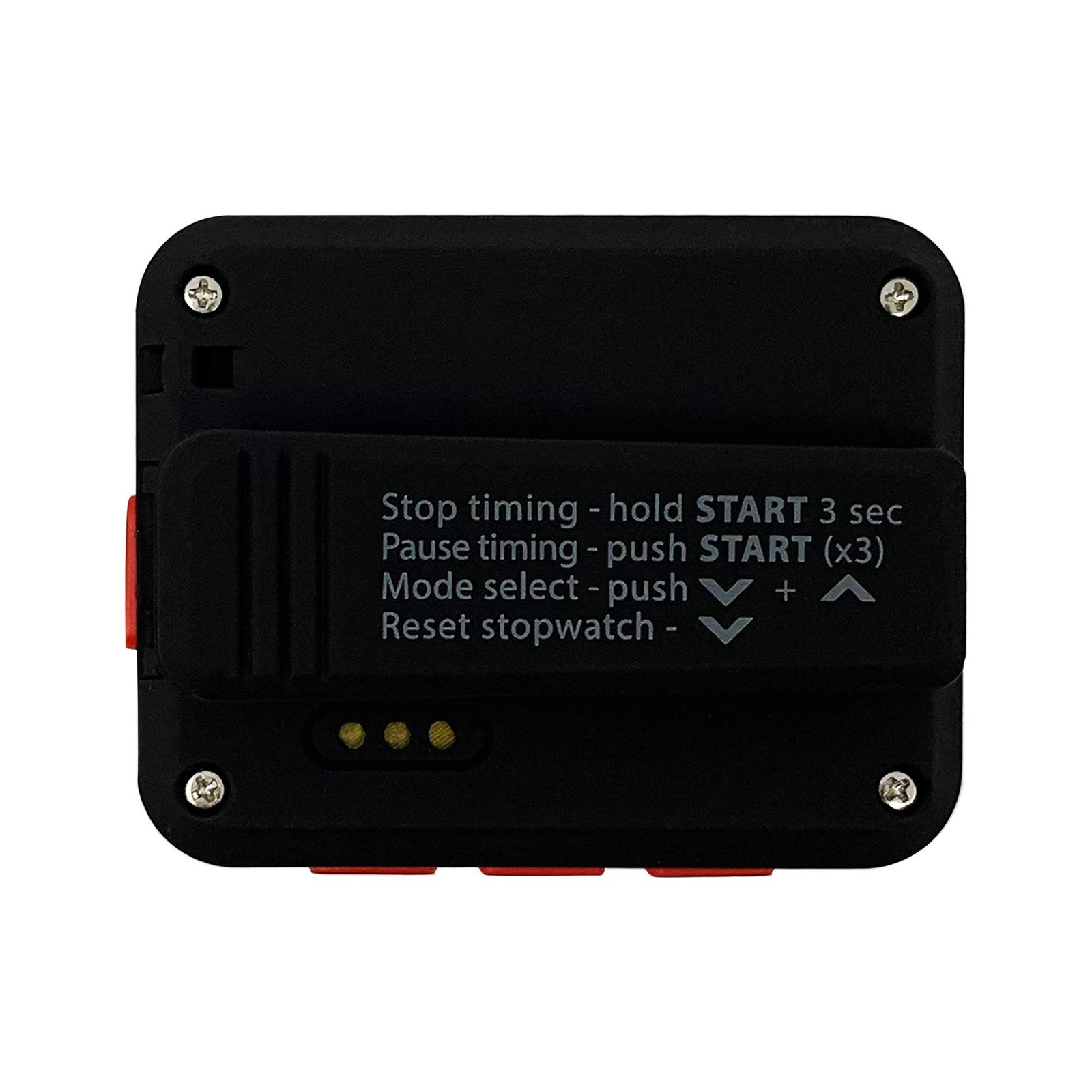 Charge Interval Timer and Stopwatch & Watchstrap - Bundle (Black/Red)