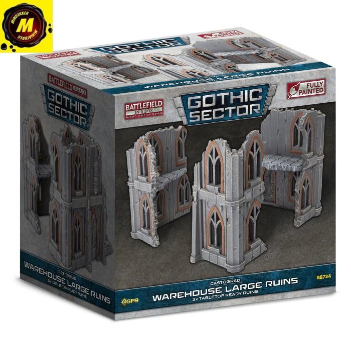 Gothic Sector: Castograd Warehouse Big Ruins (x3) -#BB734 - Sci-fi Terrain