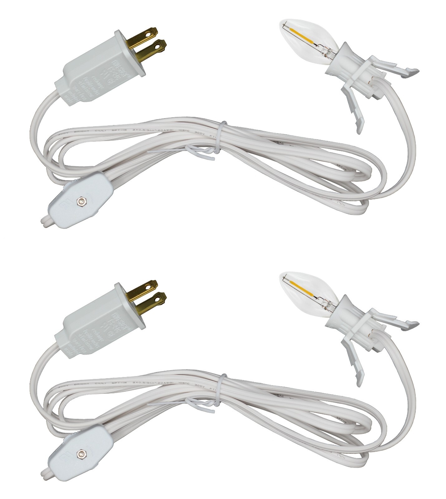 Clip In Lamp Replacement Cord Christmas Village House with LED Light Bulb (2)