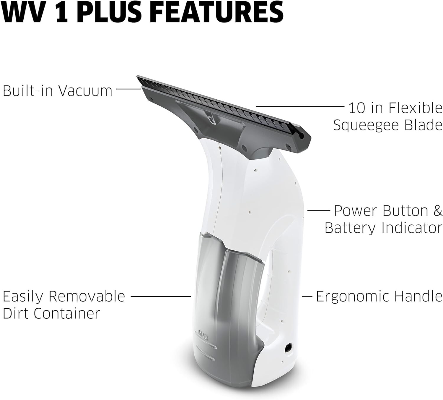 Effortless Multi-Surface Cleaning with Plus 2-in-1 Window Vacuum Squeegee 10"