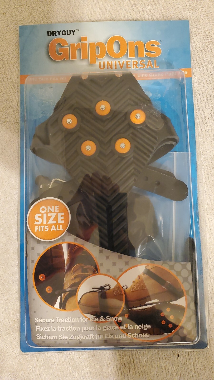 NEW Dry Guy GripOns Snow Ice Traction for Boots or Shoes One Size Fits All