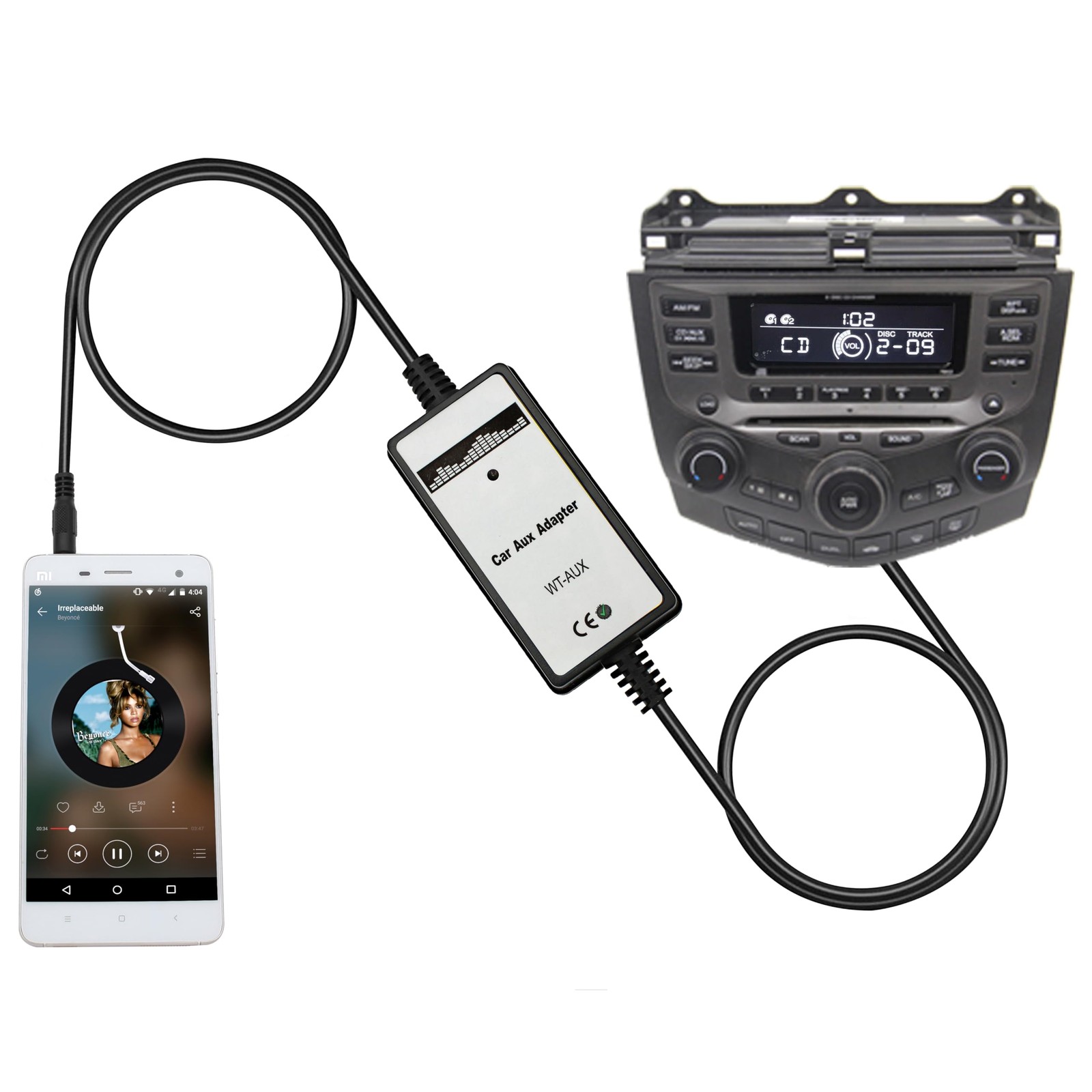 Car Audio CD to AUX Input Adapter CD Changer for Honda Accord 2003-2012, City...