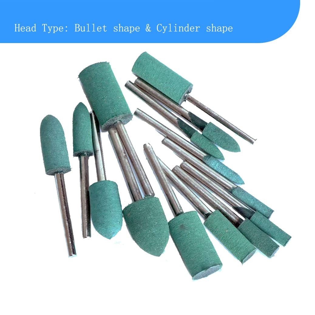 Luo ke 20 Pcs Rubber Polishing Bits, 1/8'' Shank Buffing Tools...