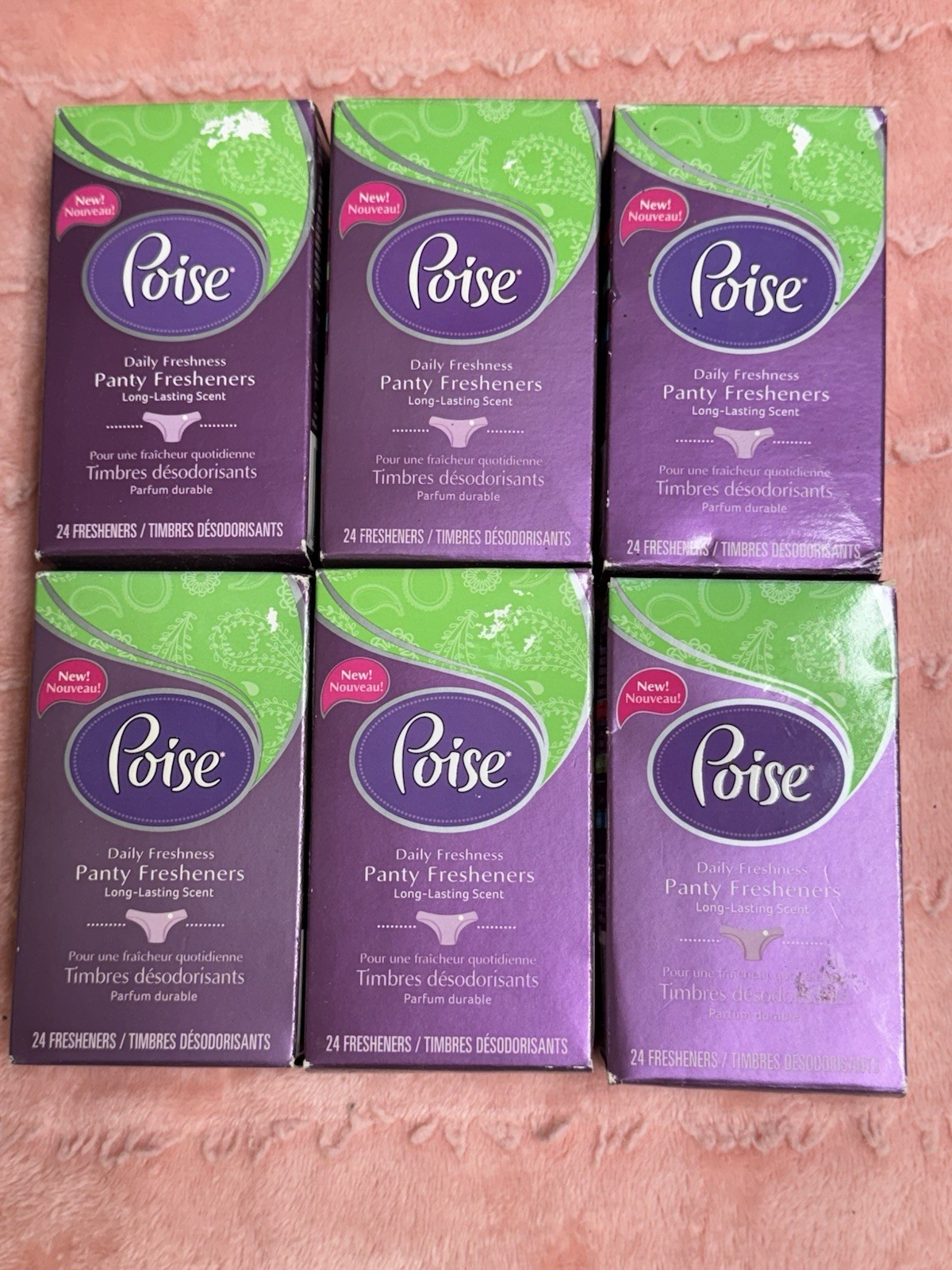 Poise Daily Freshness Panty Fresheners ~ NEW LOT Of 6 Boxes *