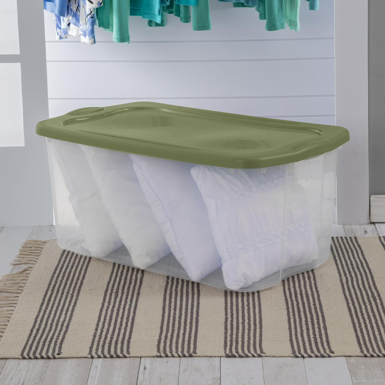 Sterilite EZ Carry 120 Quart Extra-Large Storage Bin, Clear Plastic Storage Cont
