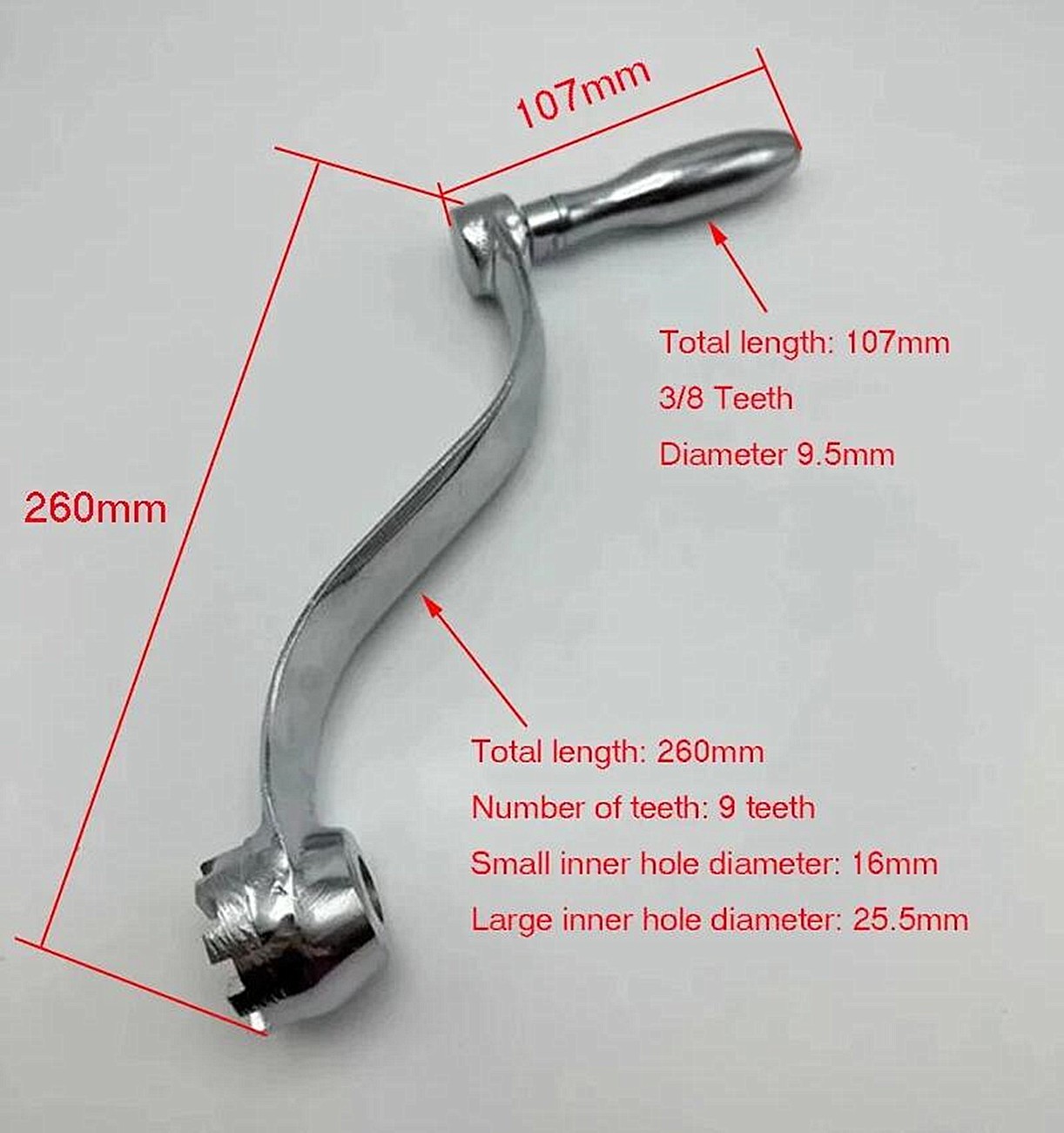 Milling Machine 9-Teeth Type Elevating Knee Crank Handle Mill Parts Bridgeport