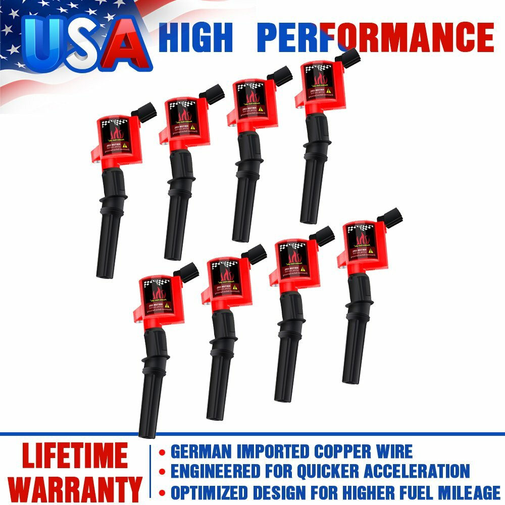 Ignition Coils 8 Pack For Ford F-150 F-250 F-550 4.6L 5.4L V8 TRITON DG508 FD502