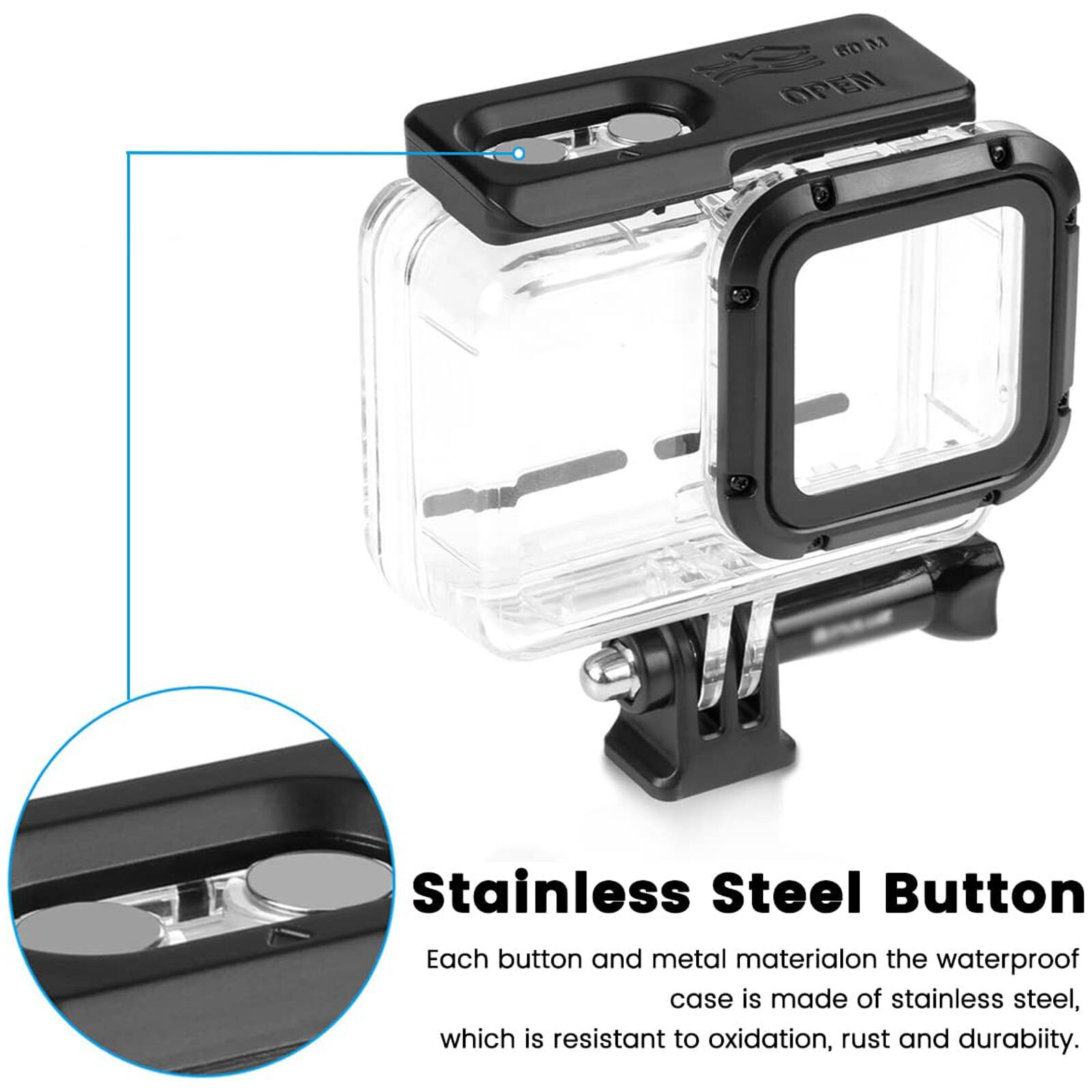 60M Waterproof Underwater Diving Case Cover Shell for Insta360 ONE RS 4K Camera