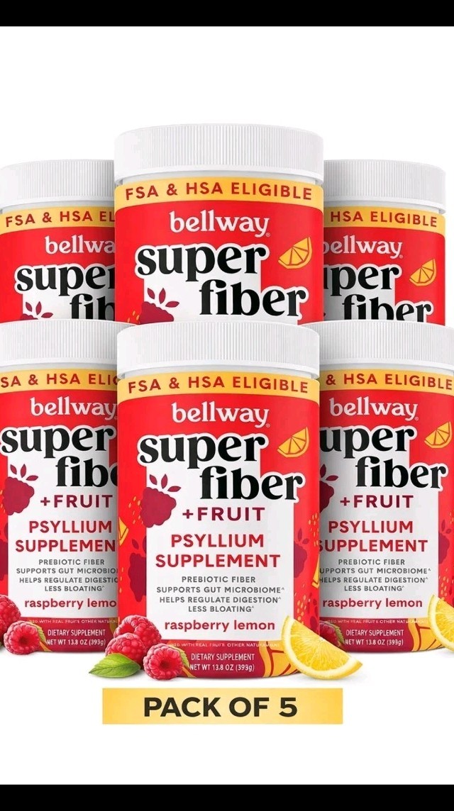 Bellway Super Fiber Powder + Fruit, Sugar Free Organic Psyllium Husk Powder...