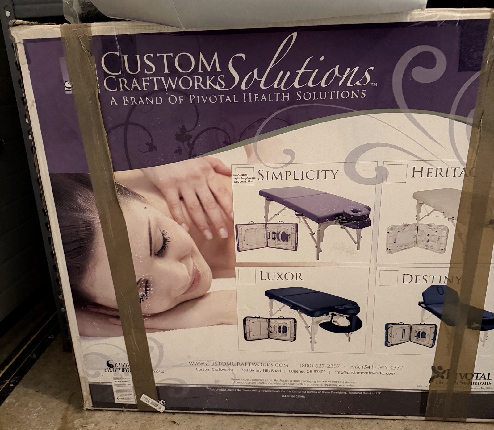 Custom Craftworks Simplicity PEU1 S30 Foldable Portable Massage Table 30in Black