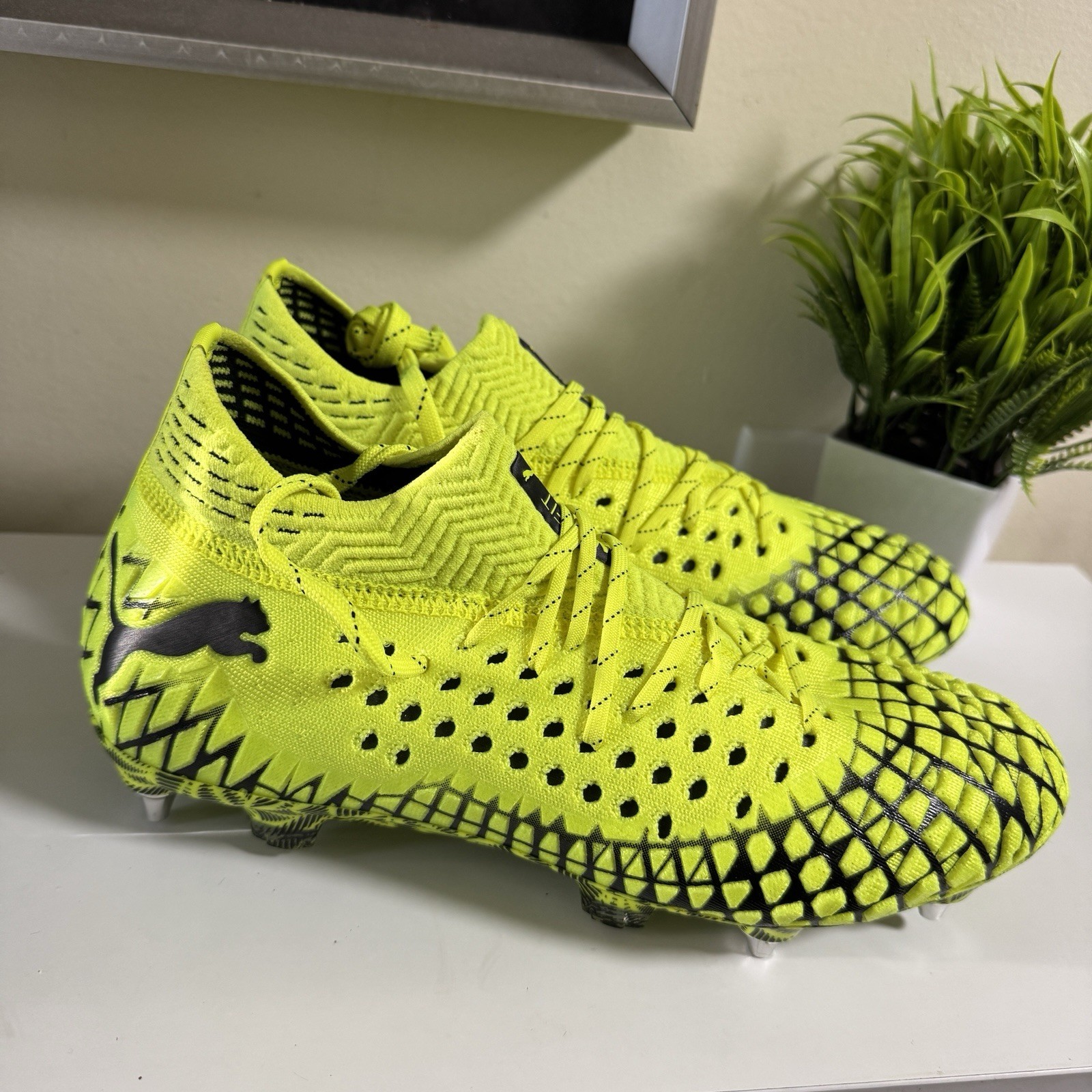 New PUMA FUTURE 4.1 NETFIT MxSG ''YELLOW ALLERT" Soccer Cleats (105676 03) Sz7.5