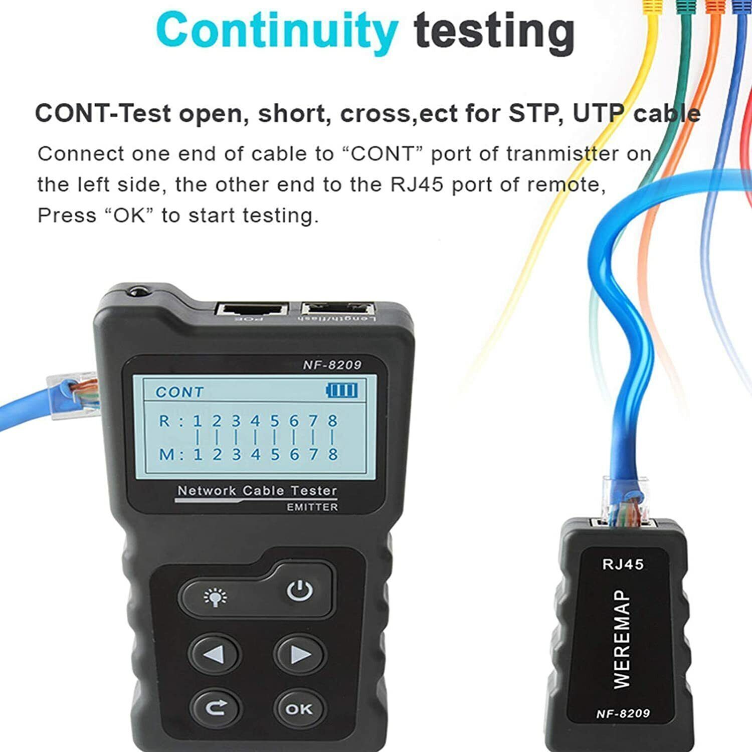 NF-8209 PoE Tester Network Cable Tester Cat5 Cat6 CAT6a Lan Test Network Tools