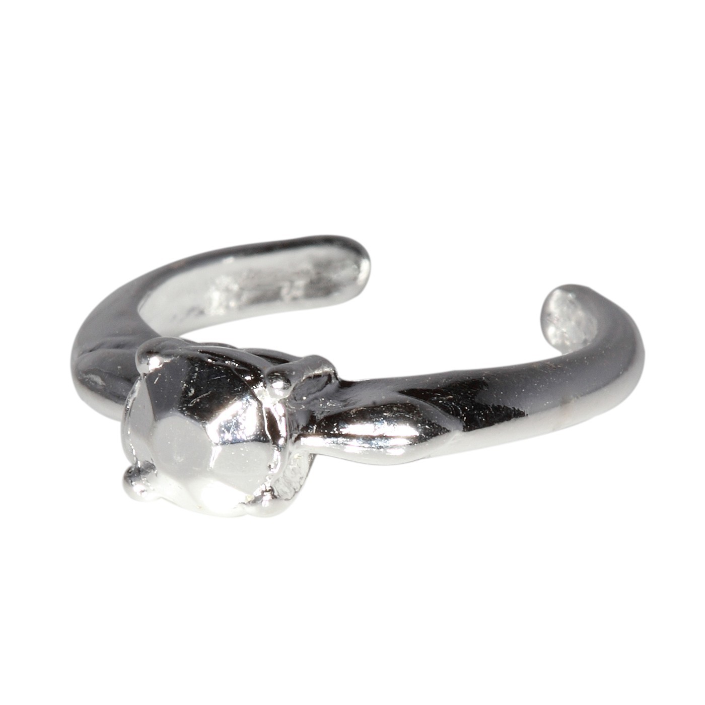 Sterling Silver .925 Engagement Ring Style Toe Ring adjustable size |Made In USA