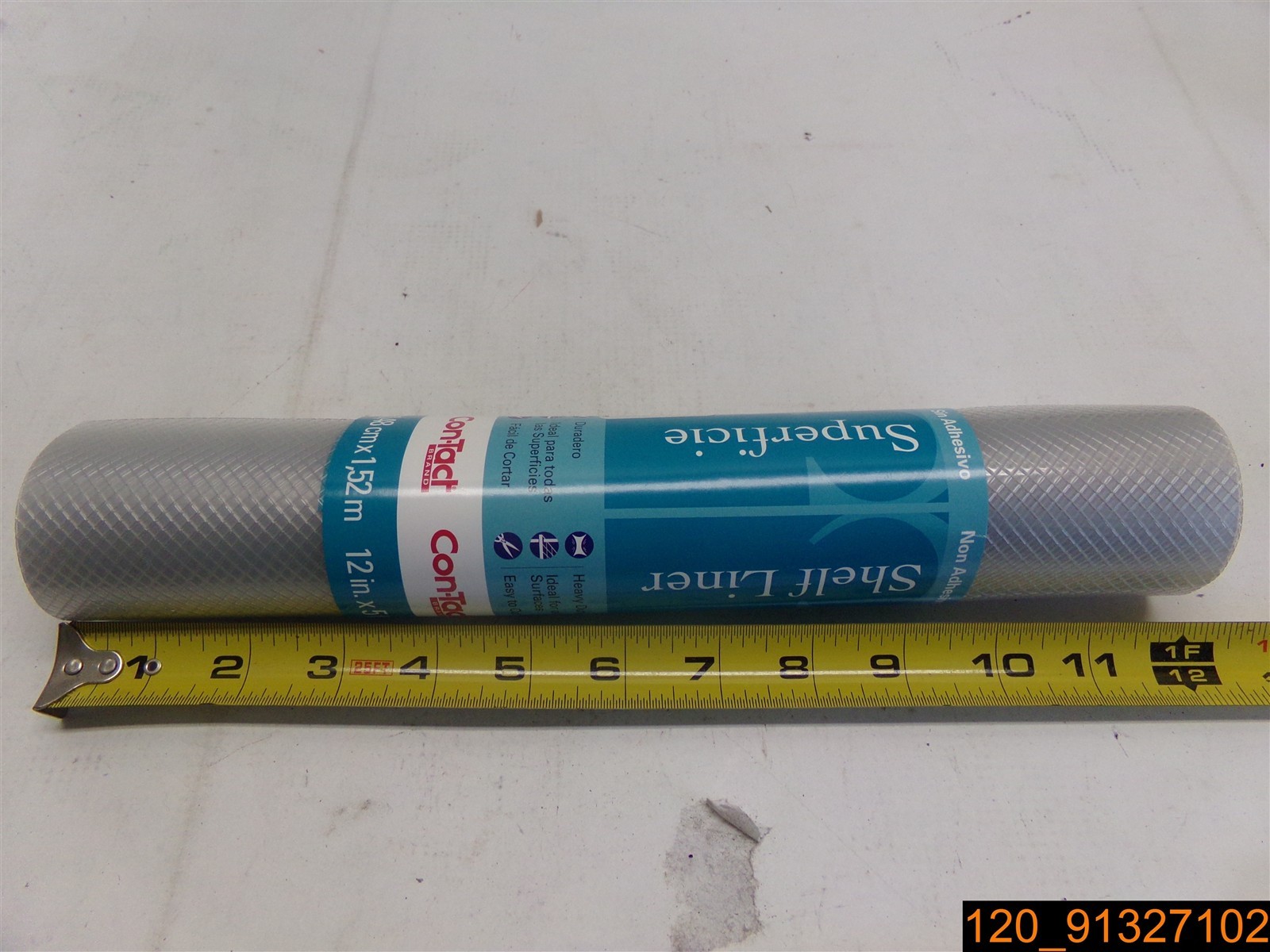 Con-Tact Brand Textured Shelf Liner 12" x 5' 05F-C5T10-01 Clear, non-adhesive