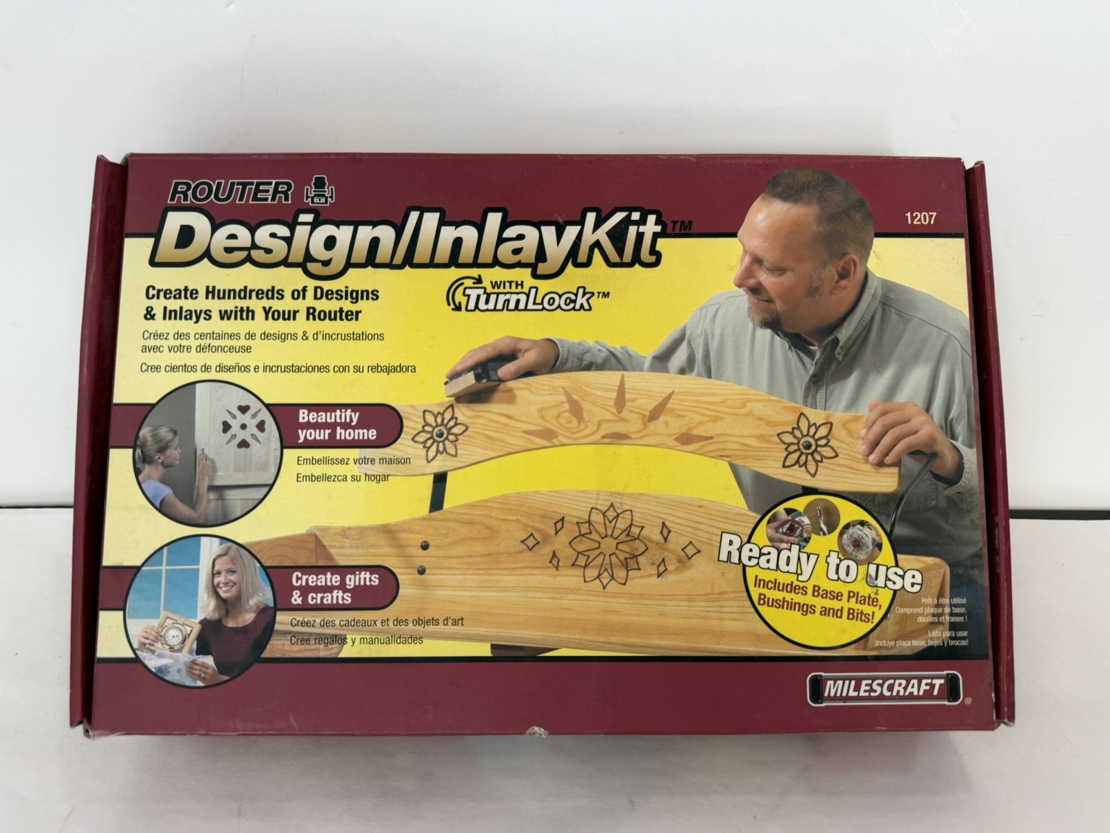 Router Designer Inlay Kit 1207 Milescraft Jig Template W/ Turn Lock