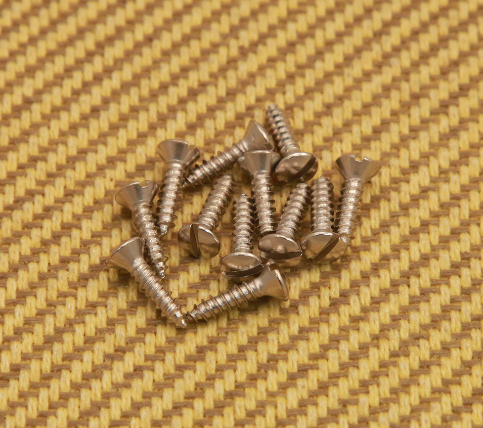 001-8368-049 12 Fender Guitar & Bass Slotted Nickel Pickguard Mounting Screws
