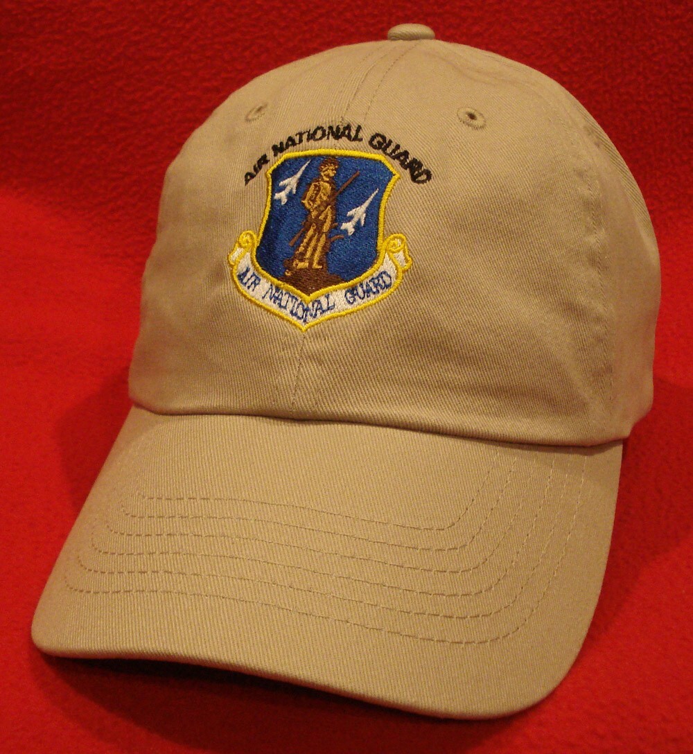 Air National Guard embroidered USAF Ball Cap, low-profile cotton, khaki hat