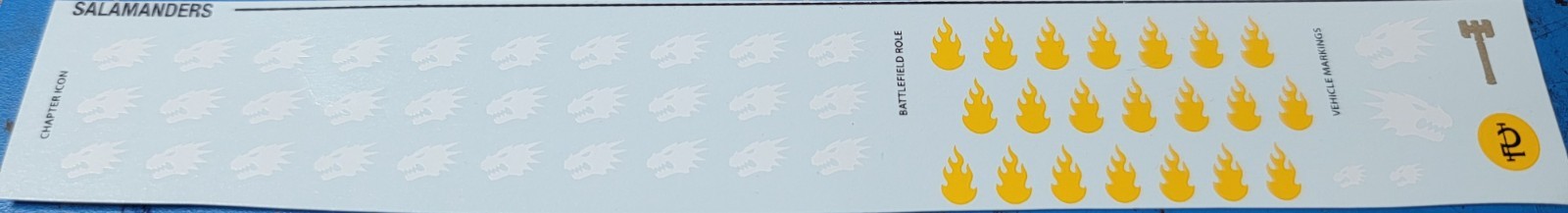 Warhammer 40K Armageddon Salamanders Transfer Sheet