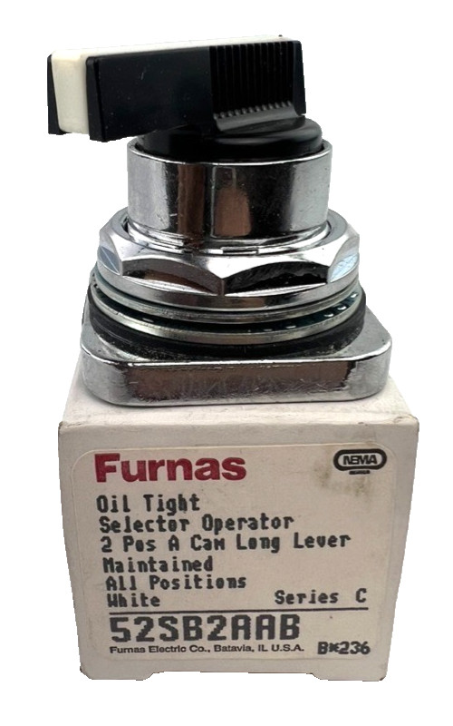 Furnas 52SB2AAB Oil Tight Selector Switch Operator 2 Pos Long Lever Ser C — NIB