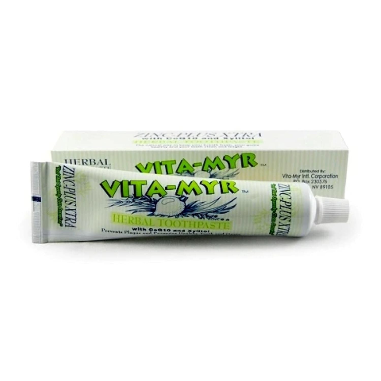 **2 PACK* Vita-Myr Zinc-Plus Xtra Herbal Toothpaste-Natural, Fluoride-Free Care
