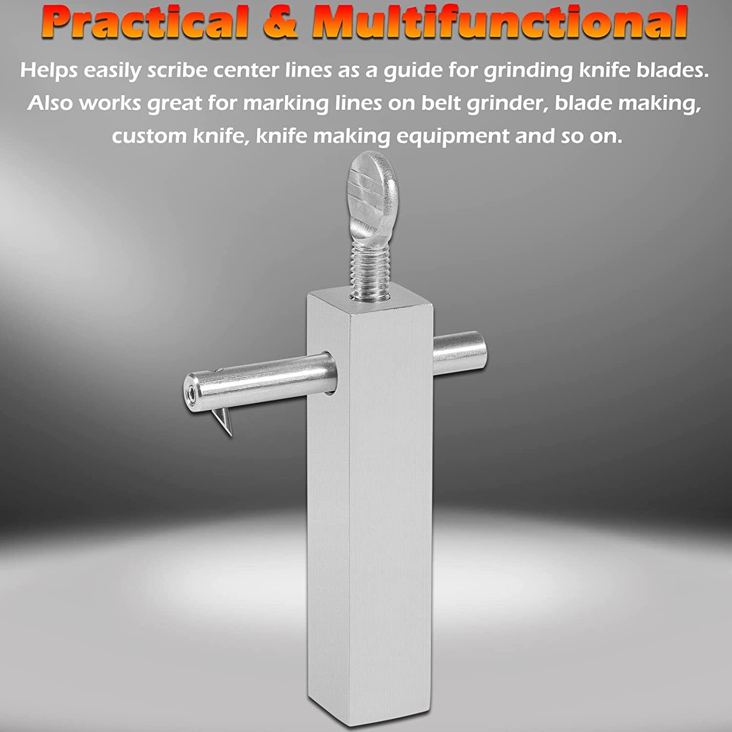 Knife Maker's Center Scribe w/ Adjustable Carbide Tip for Marking Center Lines