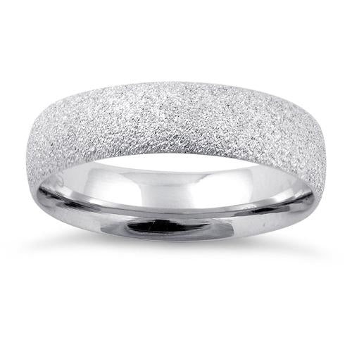 925 Sterling Silver Brushed Wedding Band Ring 5mm