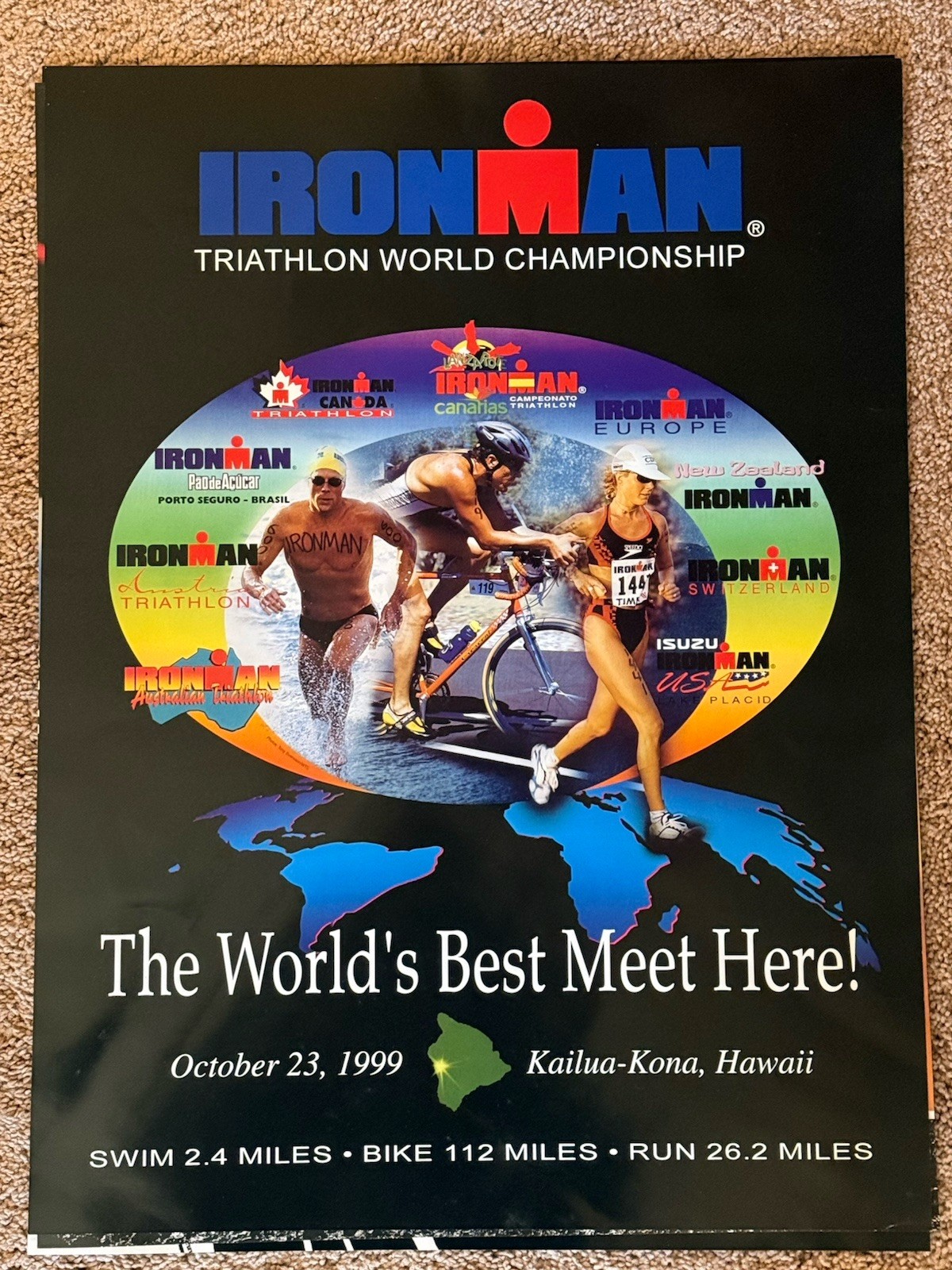 KONA HAWAII WORLD CHAMPIONSHIP IRONMAN TRIATHLON POSTER 1999