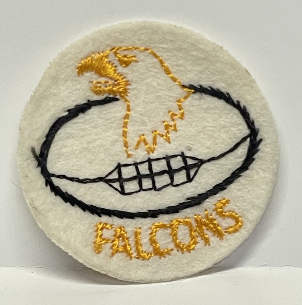 Vtg FALCONS Hat Jacket Football Round Patch RARE Embroidered Logo Design 1960s?