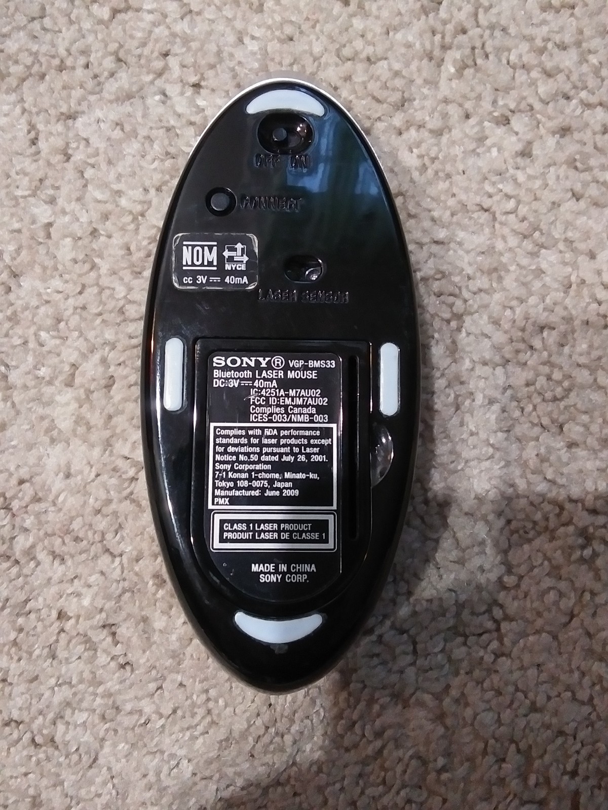 Genuine Sony Vaio Bluetooth Laser Wireless Mouse VGP-BMS33
