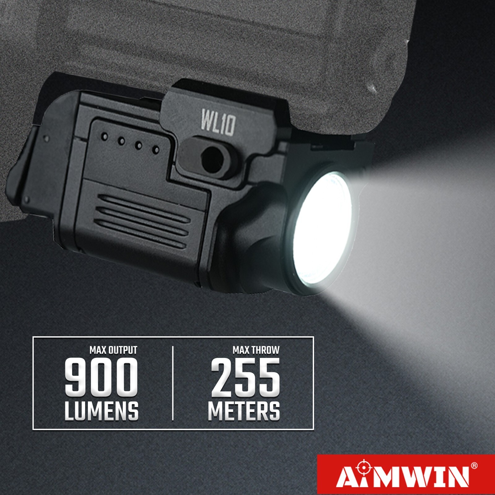 AIMWIN WL10 Tactical Weapon Light 900 Lumens Compact Rail Mounted for Glock 1913