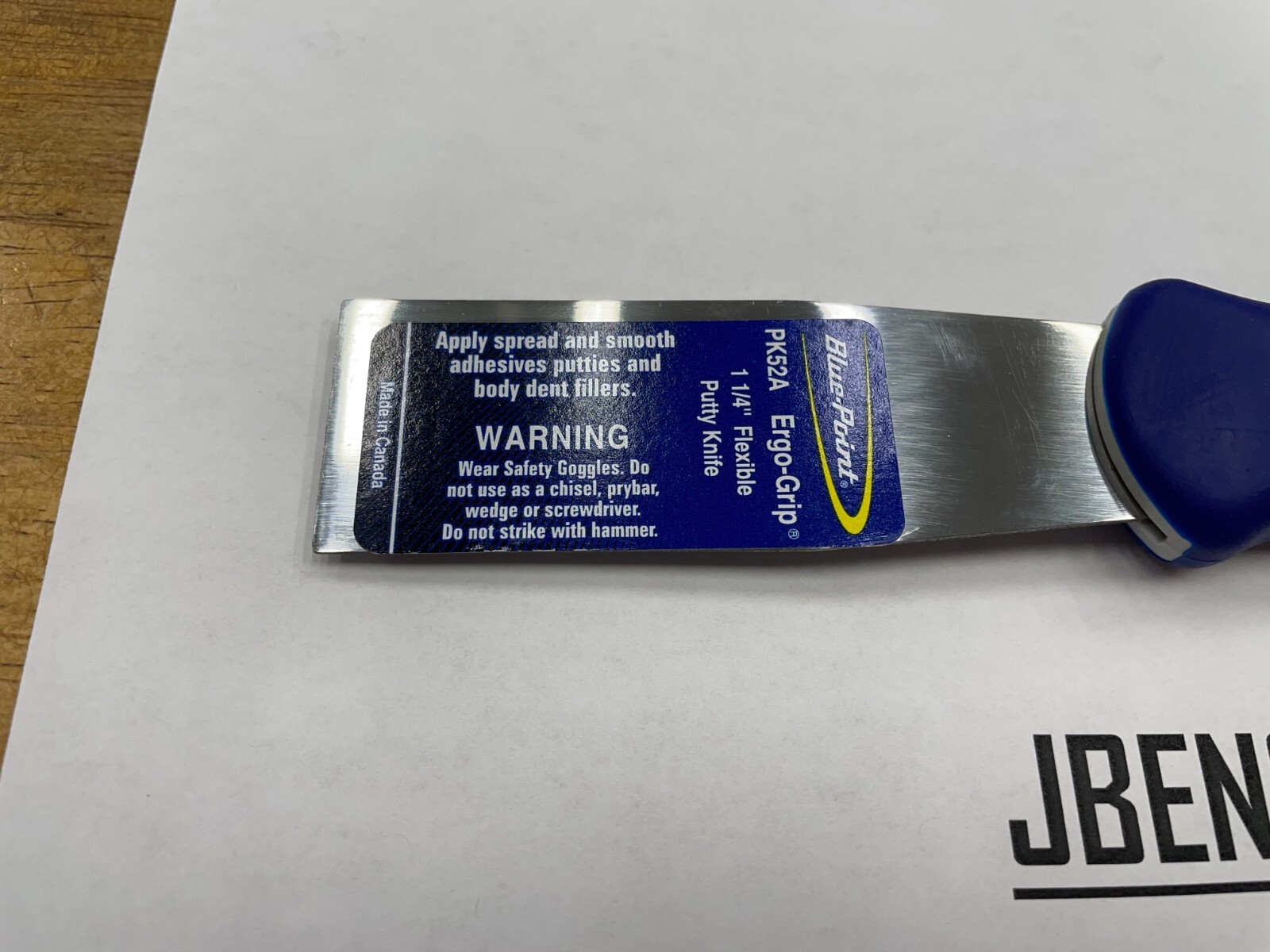 Blue-Point Tools NEW Soft Grip Flexible Straight Putty Knife / Scraper PK52A