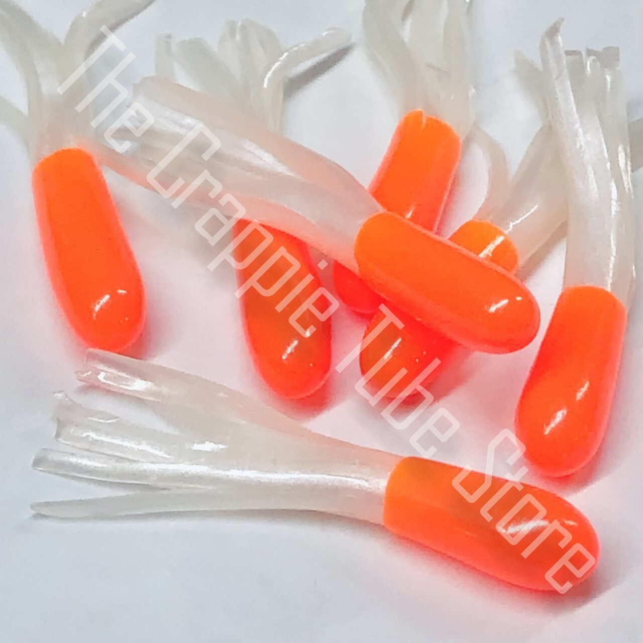 1.5" Original Crappie Tube™ 50 pack   Orange/White