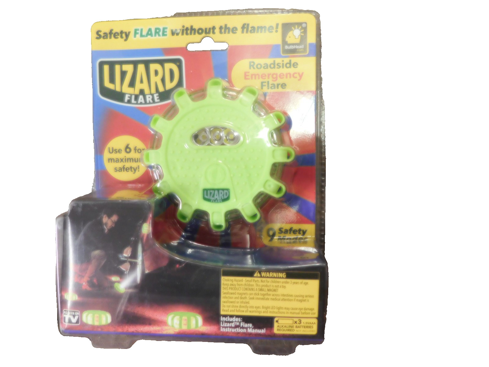 Lizard Flare Flameless LED Road Flares As Seen On TV Magnetic Safety Flares