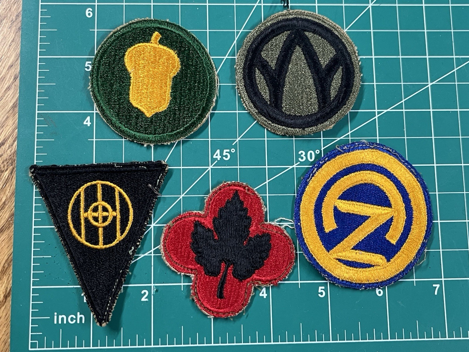 WWII US Infantry Division Patch Lot x 5