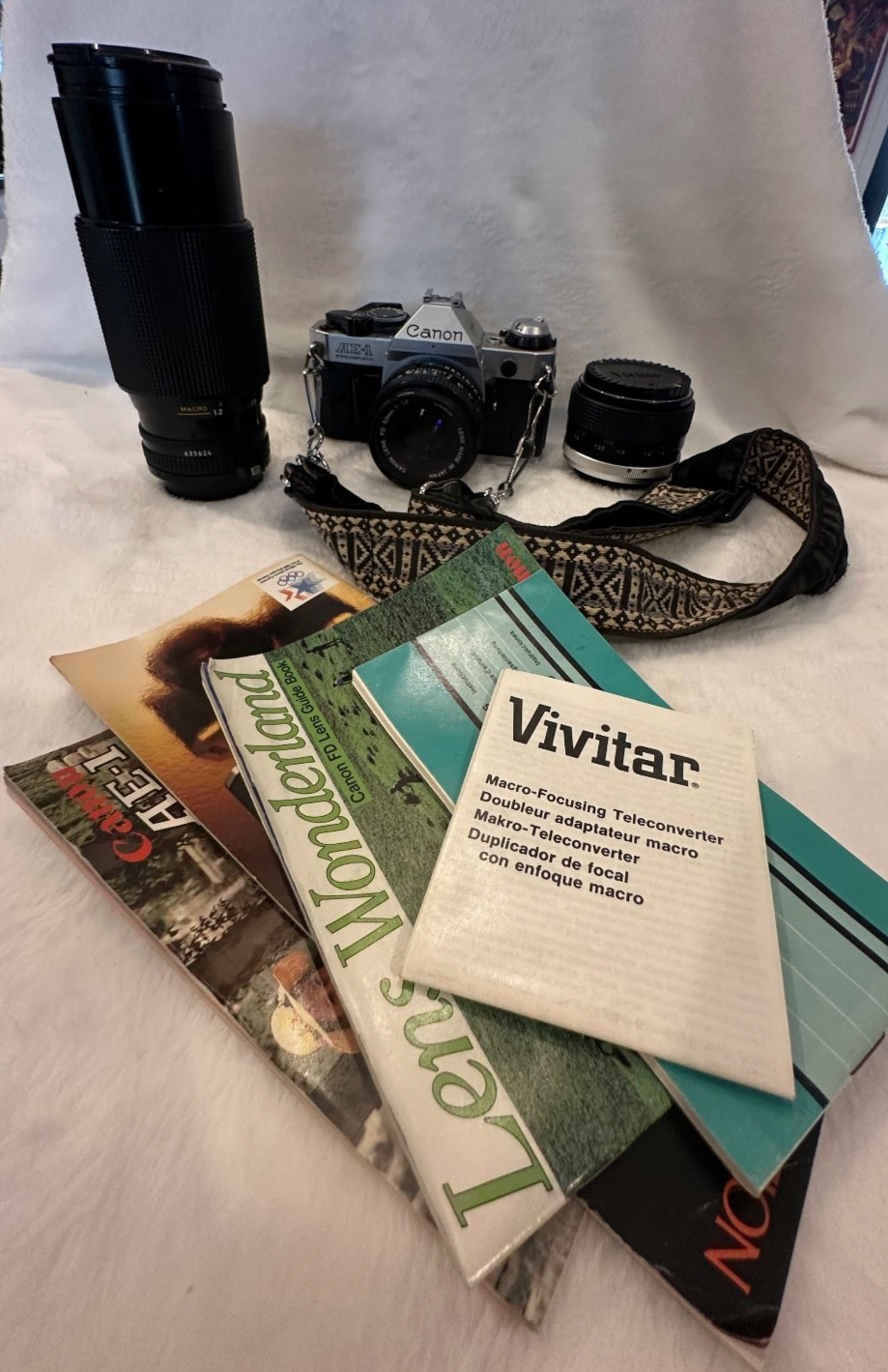 Canon AE-1  Program 35mm Film Camera with Extra Lenses Guidebook Strap