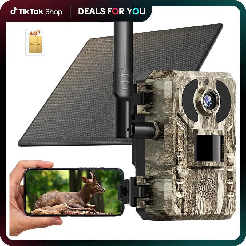 Solar Powered Wireless Trail Camera with 2.7K Video UNLIMITED Data Plan BILUT-IN