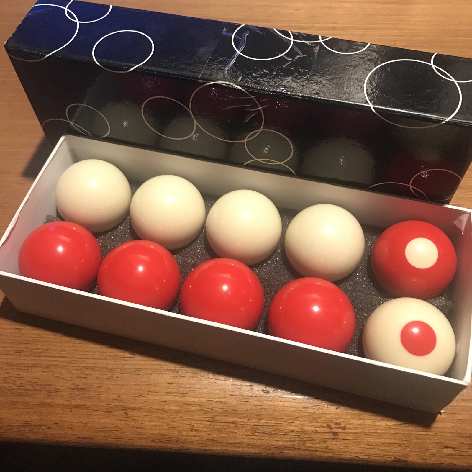 JBB Set Of Bumper Pool Snooker Balls Box Set of 10 NOS vintage
