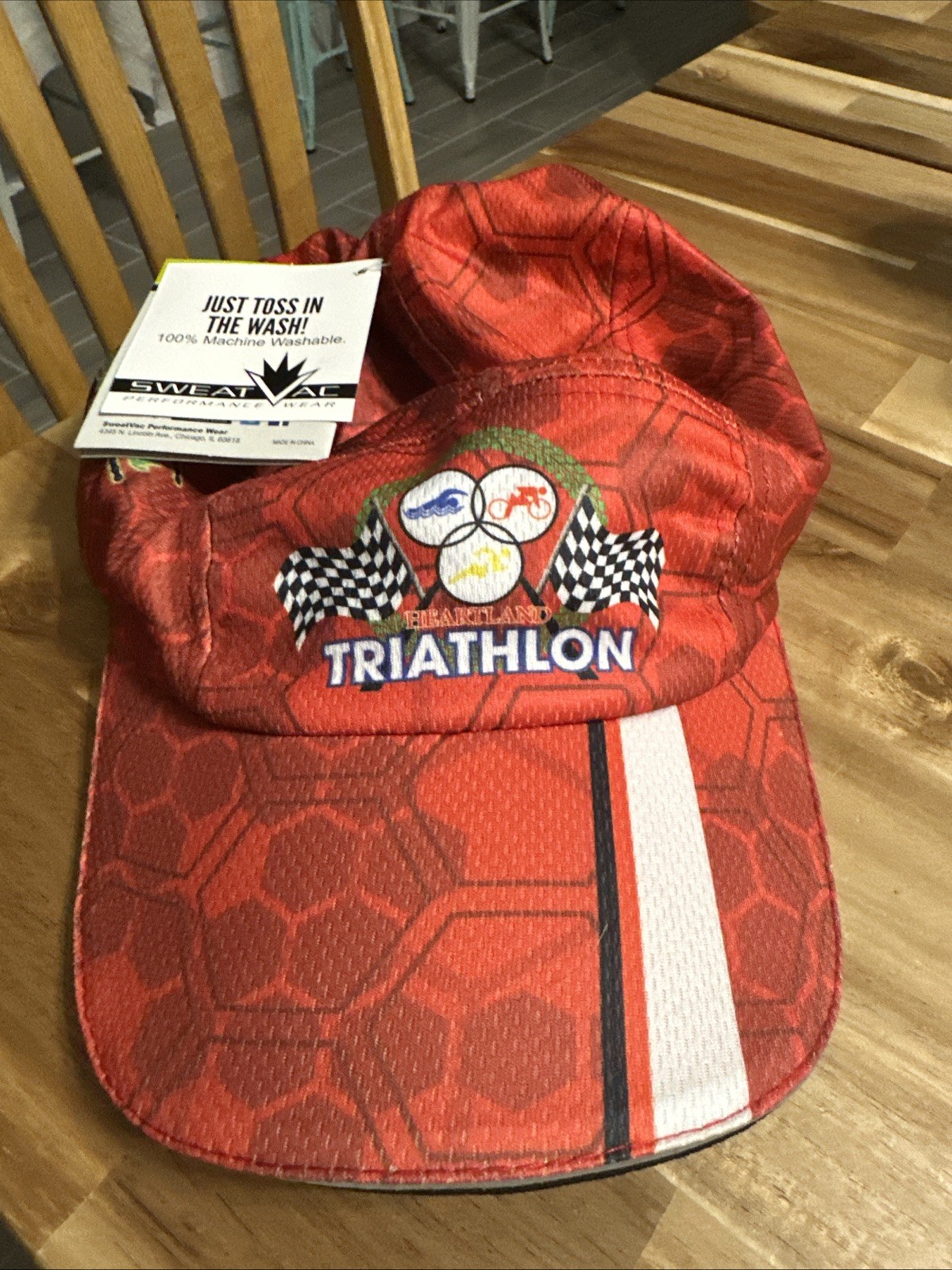 SweatVac Multicolor Heartland Triathlon Cap Size M/L NWT Just Toss In The Wash