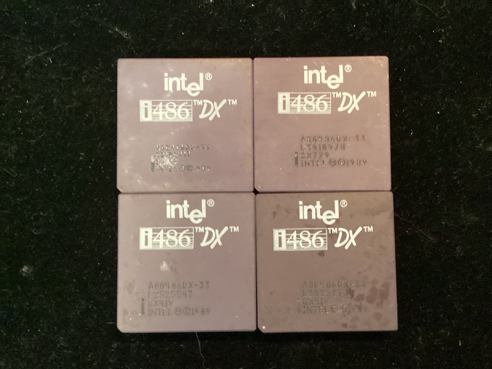 4 Vintage Intel i486 DX CPU Processors for Gold Scrap Recovery- 5 Lots Available