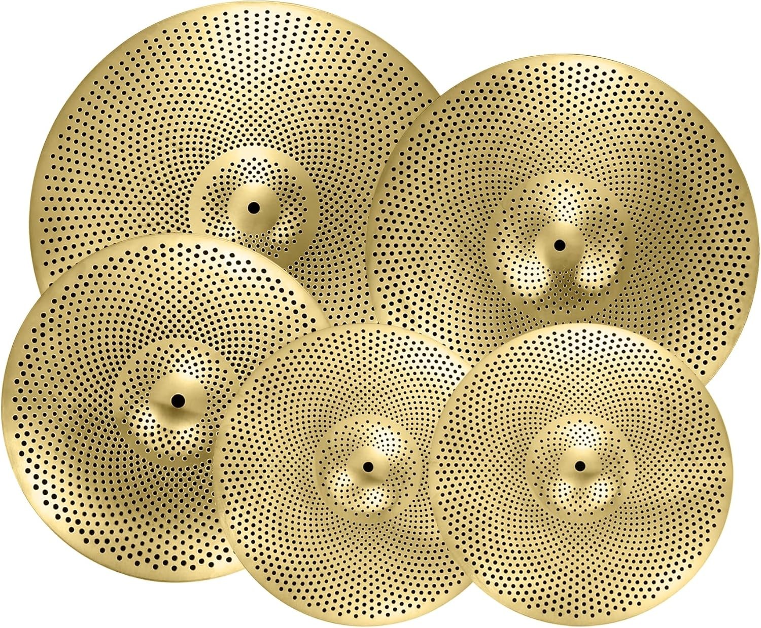 Low Volume Drum Cymbal Set 5Pc 14/16/18/20 Quiet Practice Cymbals