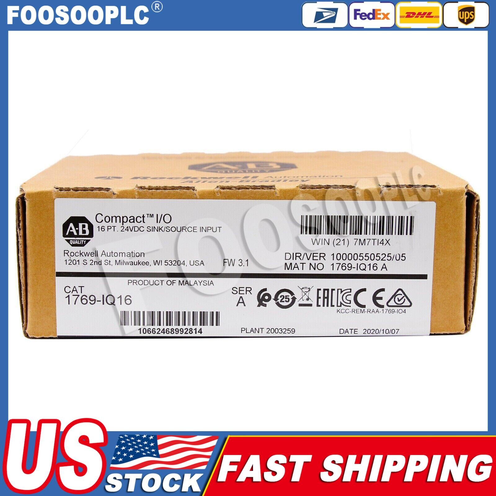 New Sealed AB 1769-IQ16 / A CompactLogix 16 Pt 24VDC D/I Module 1769IQ16 US