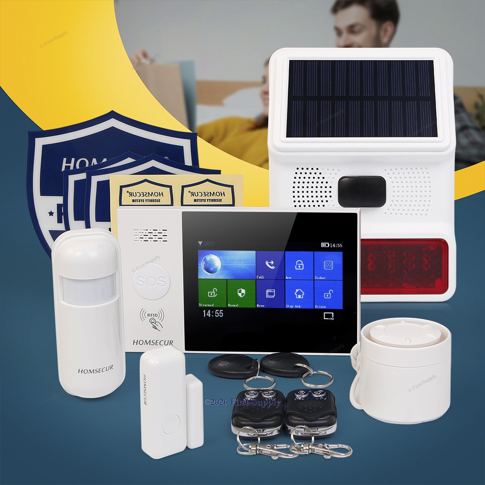 HOMSECUR Wireless WIFI 4G 2G RFID LCD Home Alarm System Touch Screen