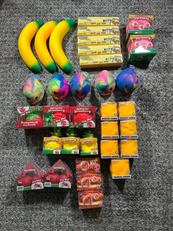 CHOOSE YOUR VIRAL TikTok Sunny Days Jumbo Food Squishy Squeezy Toys SHIPS ASAP