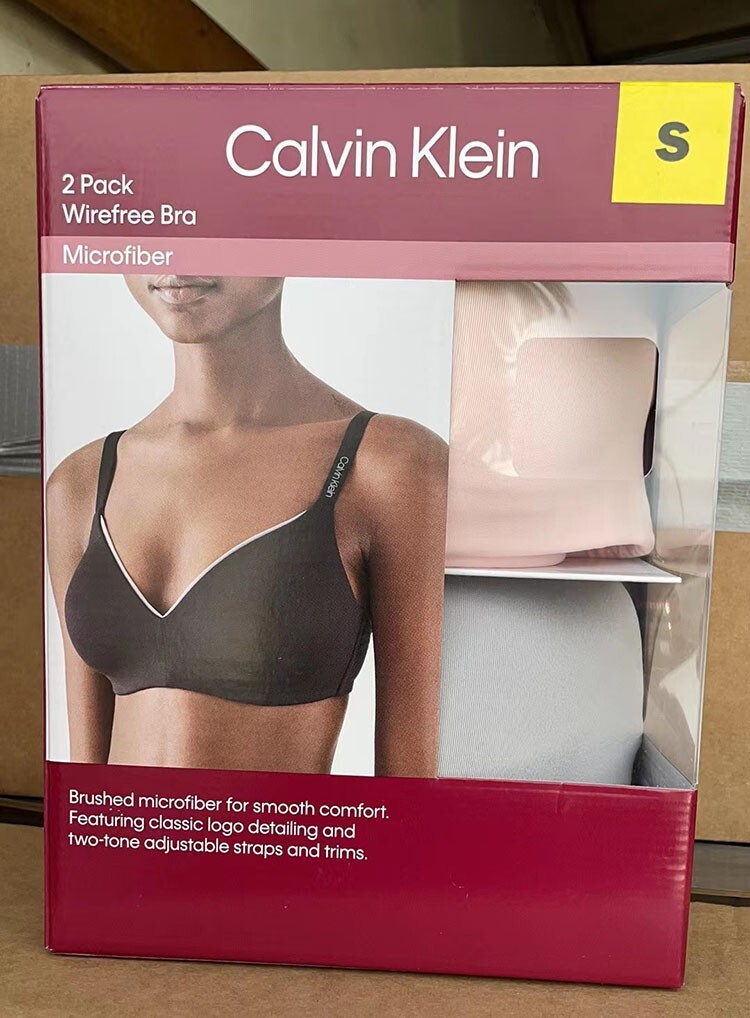 Calvin Klein 2 Pack Microfiber Wirefree Bra-Size S-XL