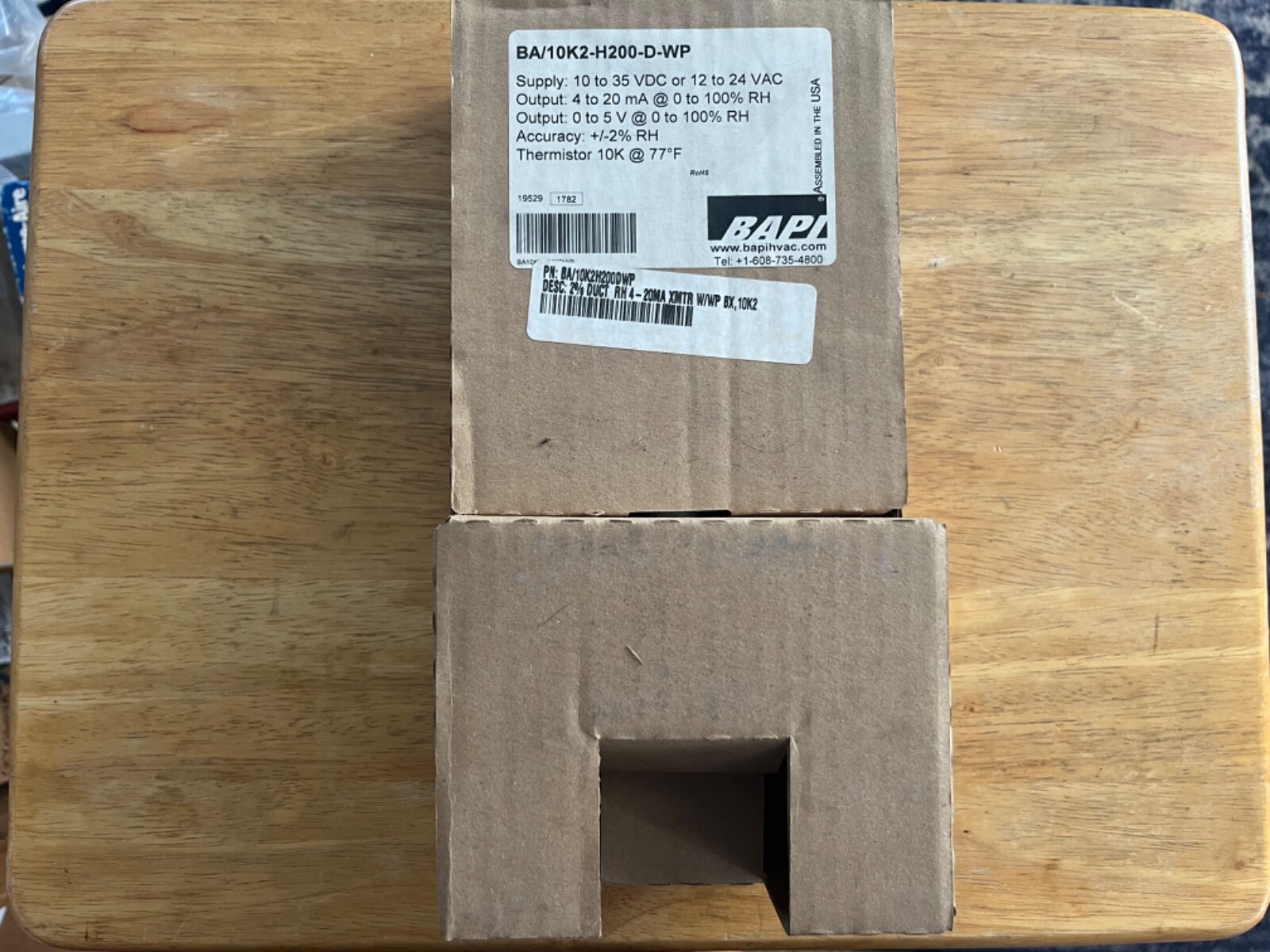 BAPI BA/10K2H200DWP 2% Duct Relative Humidity Sensor +/-2% RH Thermistor 10K 77F